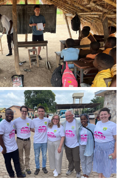 Andrew Davis teaching in Ghana, Andrew Davis with a group of MPH students in Ghana